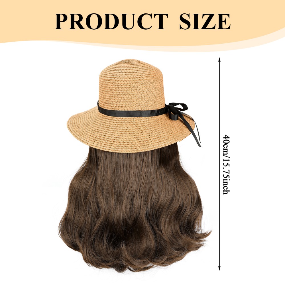 Womens Fisherman Hat for For WIG Long Curly Hair with High Temperature Fiber