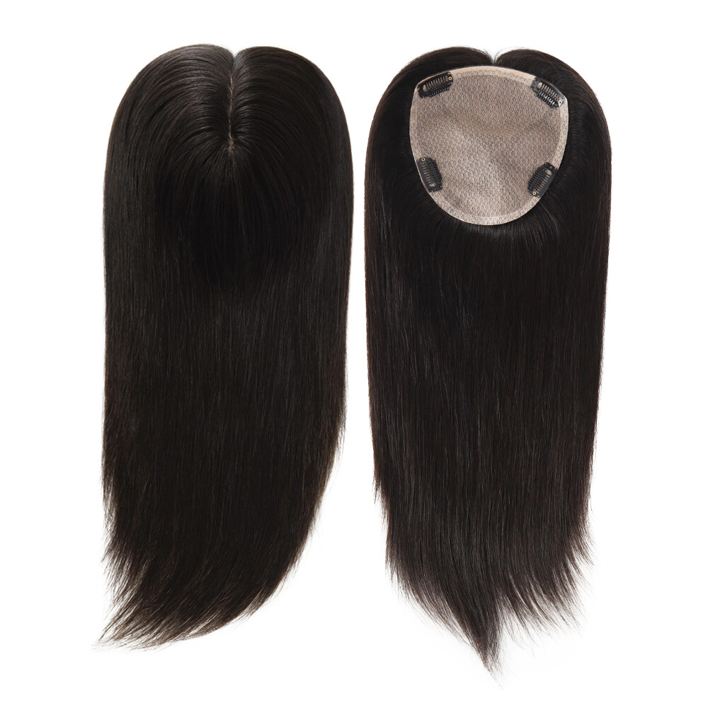 Silk Top Topper Women Human Cuticle Remy Hair Natural Black Hair Top Pieces