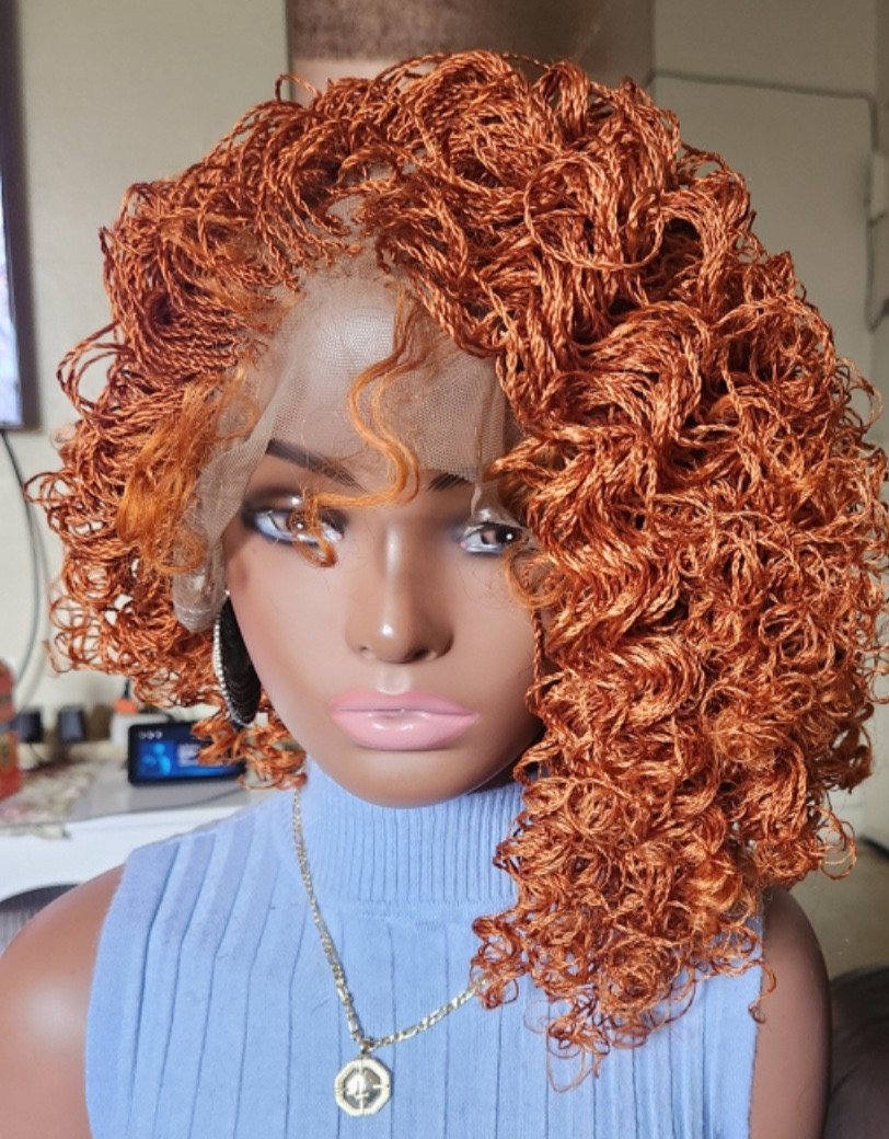 Handmade braided Senegalese twist curly wig