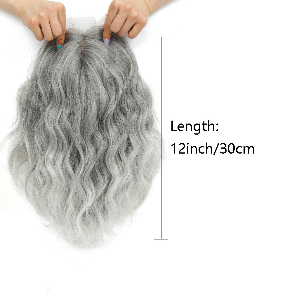 Hair Topper for Women12Inch Curly/Wavy Clip-In Synthetic Hairpiece for Thinning