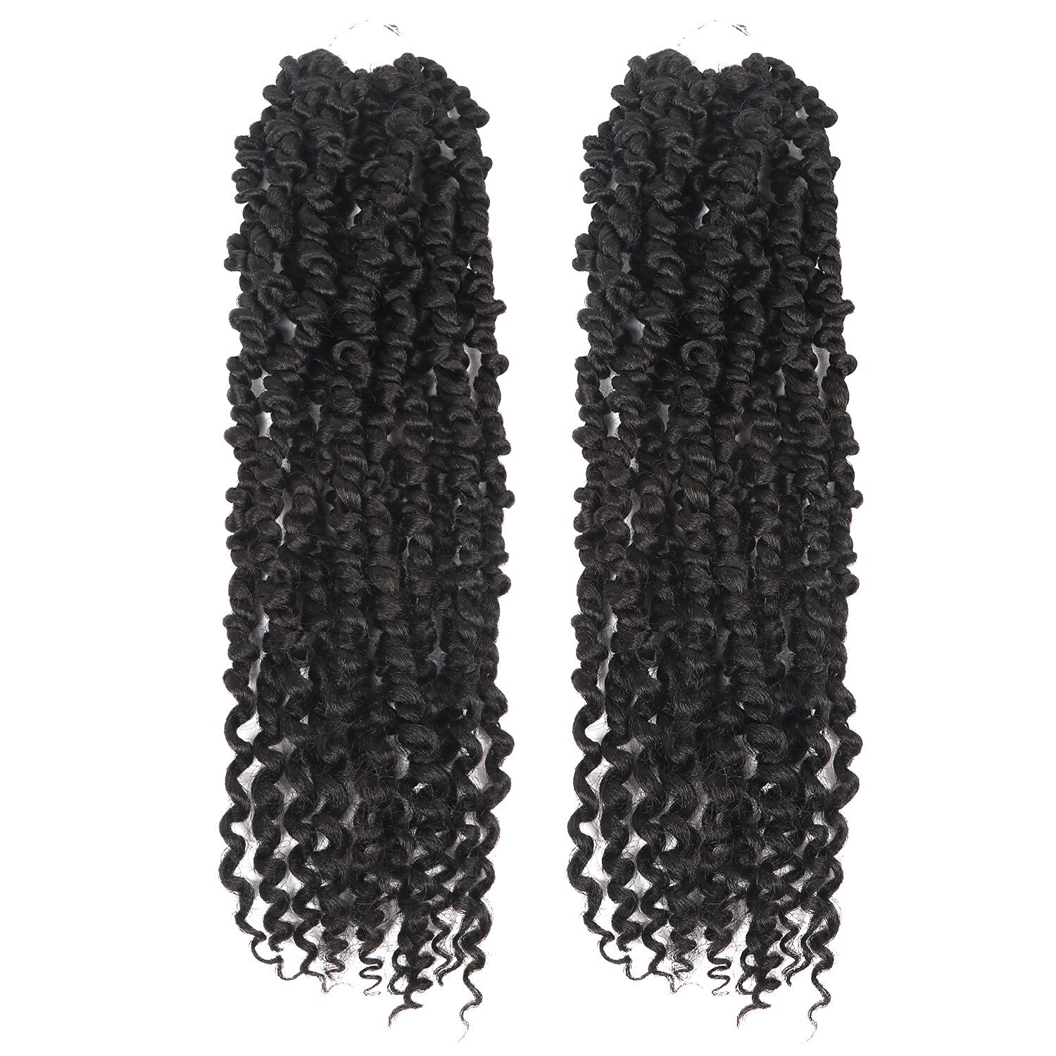 2 Pack Passion Twist Crochet Hair 18 Inch Natural Black Pretwisted Long Passion