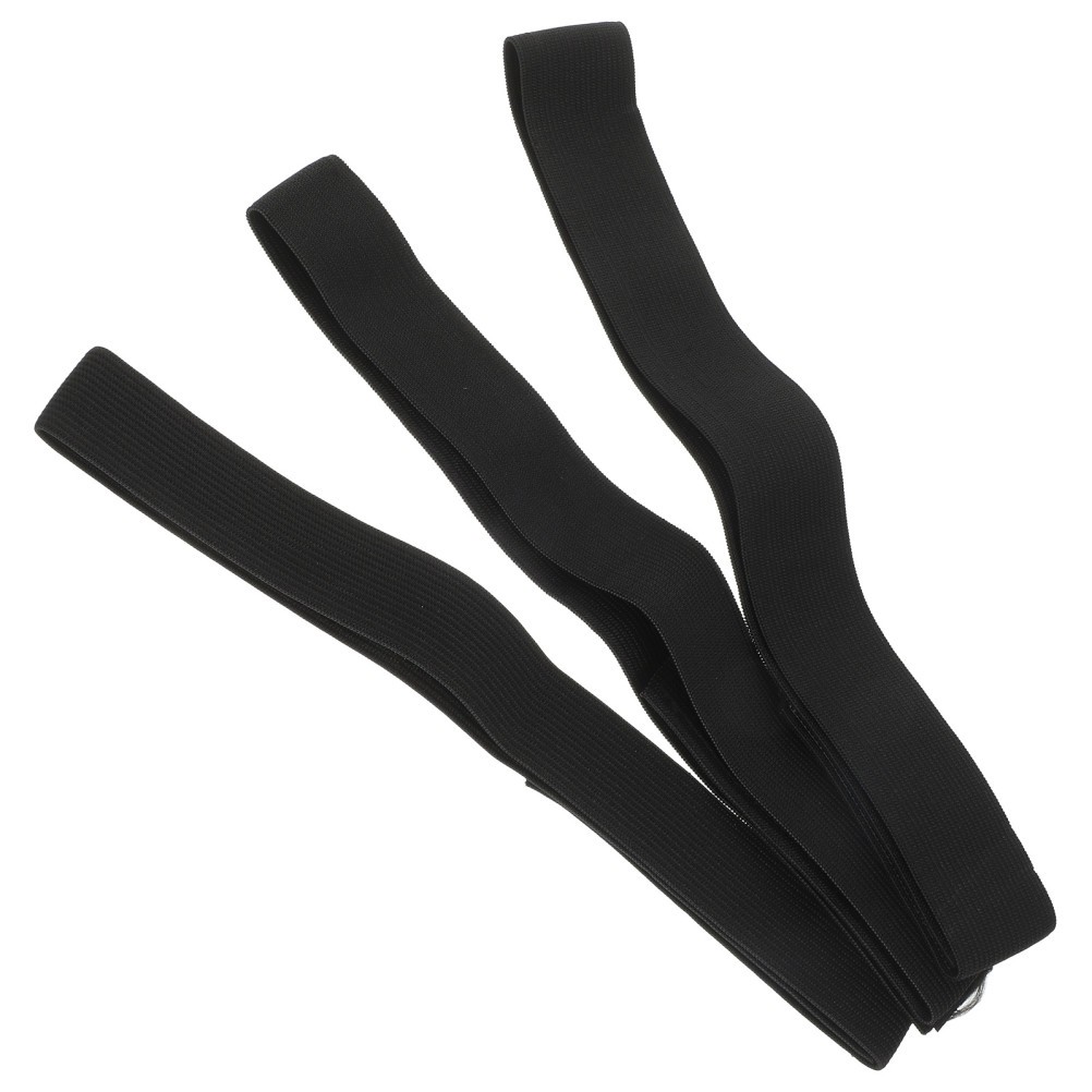3Pcs Durable Elastic Wig Bands Black Non Skid Breathable Head Rim Straps