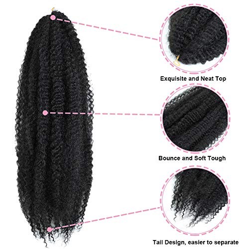 Marley Hair 24 Inch Marley Twist Hair Afro Twist Marley 24 Inch (Pack of 3) 1B