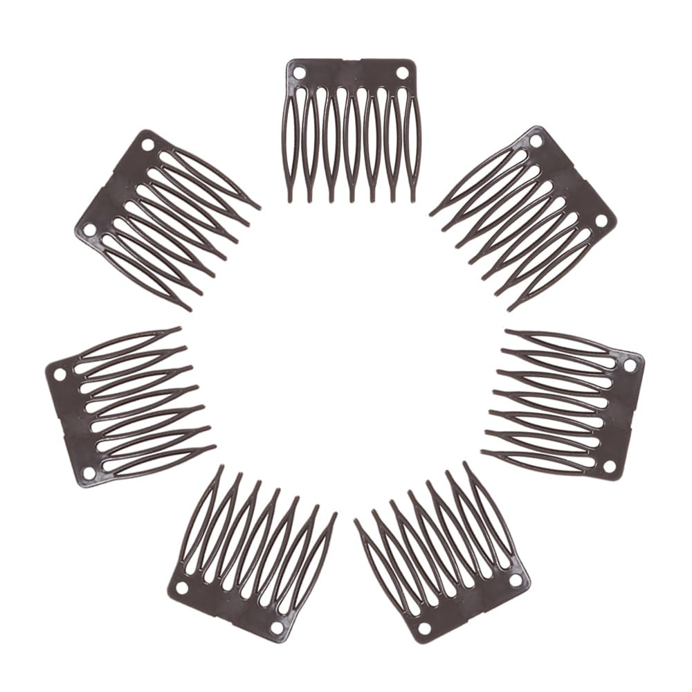 50 PCS Hair Clip Combs for Wigs – 7-Teeth Plastic Combs, Wig Cap Making Accessor