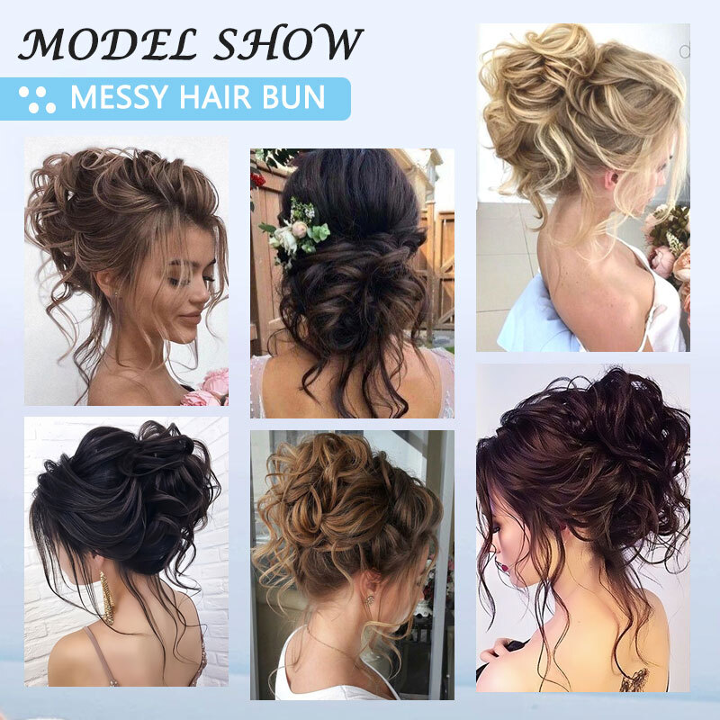 Jaw Claw Clip Large Messy Bun Scrunchie Hair Piece False Updo Hair Extensions US