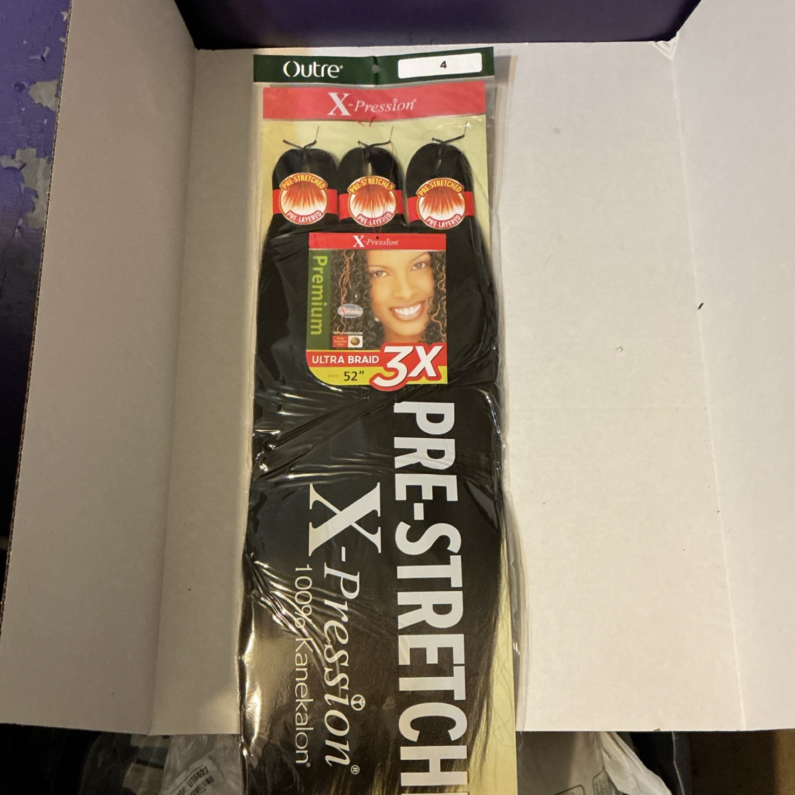 Outre X-Pression Pre-Stretched Synthetic Braid Hair Extension 52in Black 3X