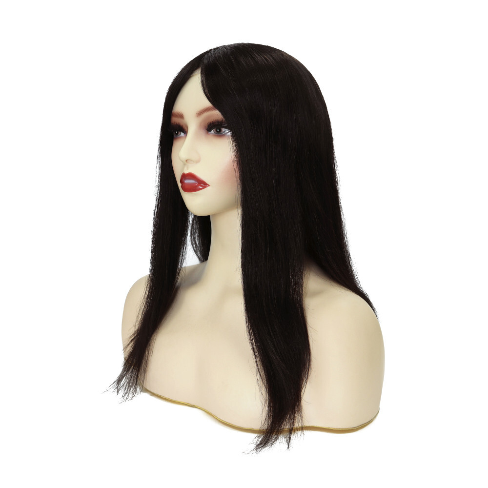 Women Top Pieces Hair Replacement Remy Hair Toppers Q6 7X9 16” Human Hair #NC