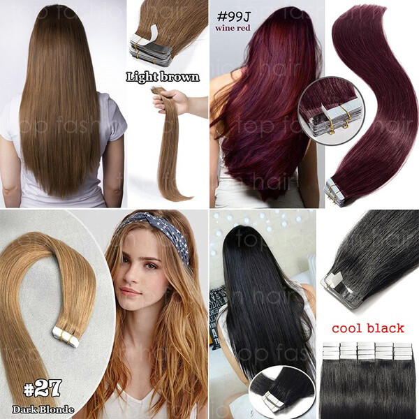 US Super Tape In Glue 100% Human Remy Hair Extensions Real Thick 100g 40pcs GG36
