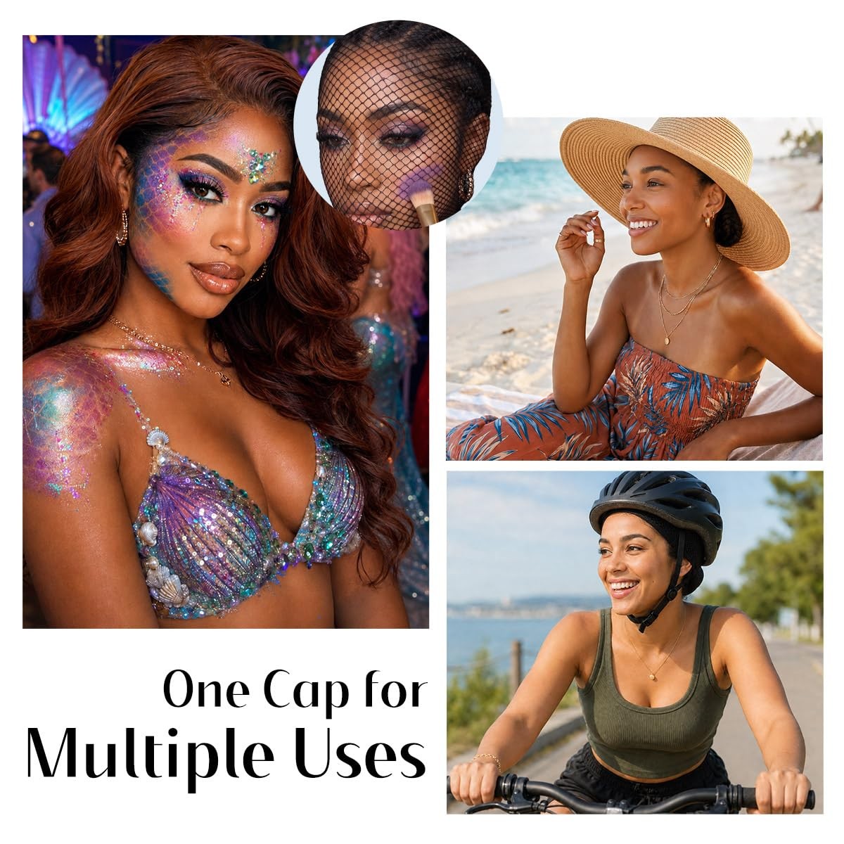 Dreamlover 3 Pack Black Mesh Wig Caps, Stretch 3 Count (Pack of 1),