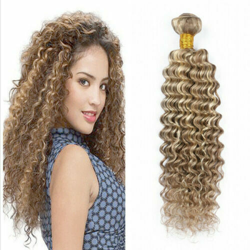 8/613 BALAYAGE OMBRE BRAZILIAN VIRGIN HUMAN DEEP CURL WAVE 12 TO 30INCH 100g 12A