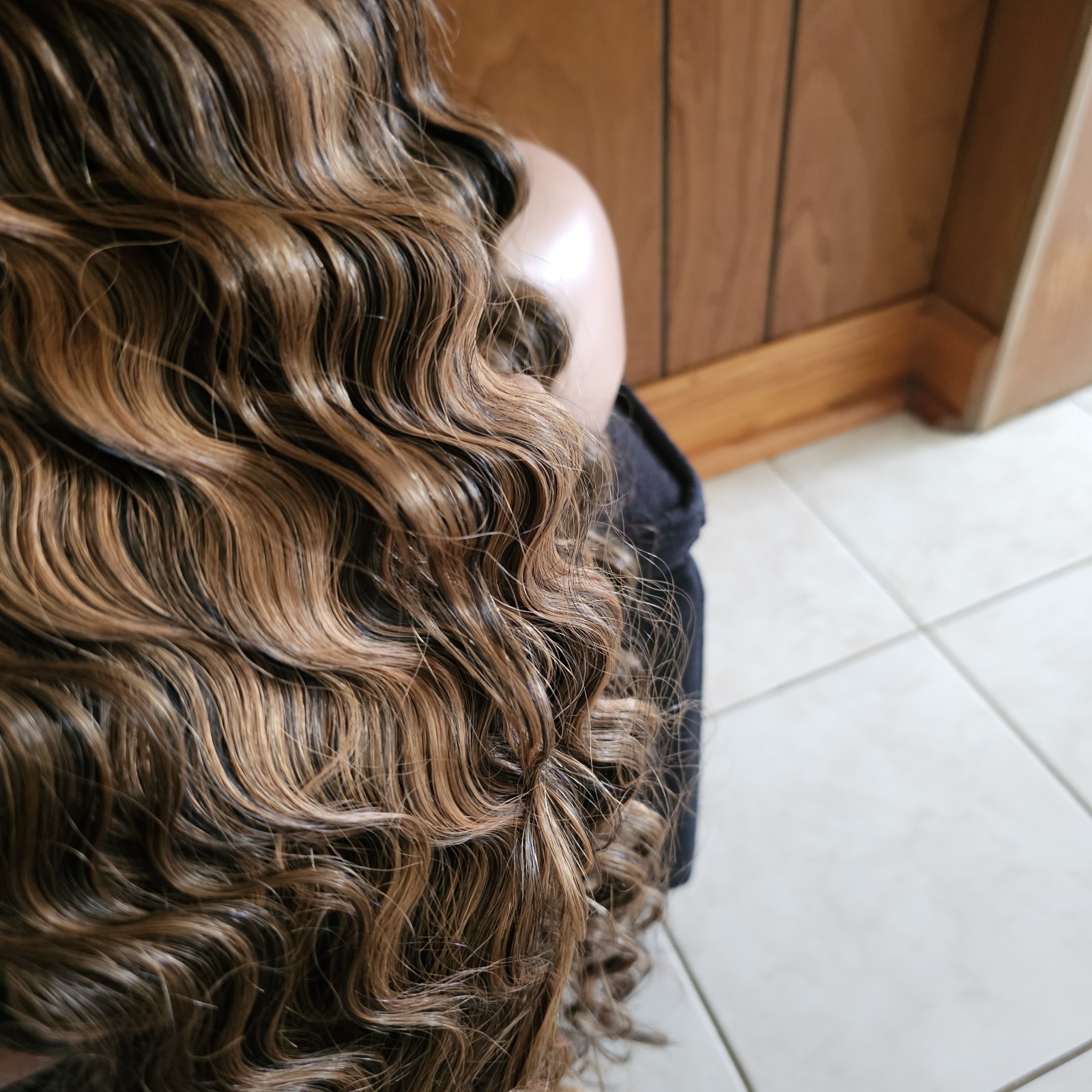 Deep Wave 1B/30 Highlight Ombre SYNTHETIC HUMAN HAIR BLEND Wig 28inch