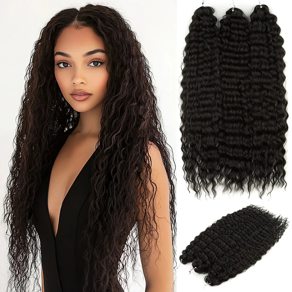 Ariel Hair Synthetic Twist Crochet Curly Hair 24 Inch Water Wave Braid Hair