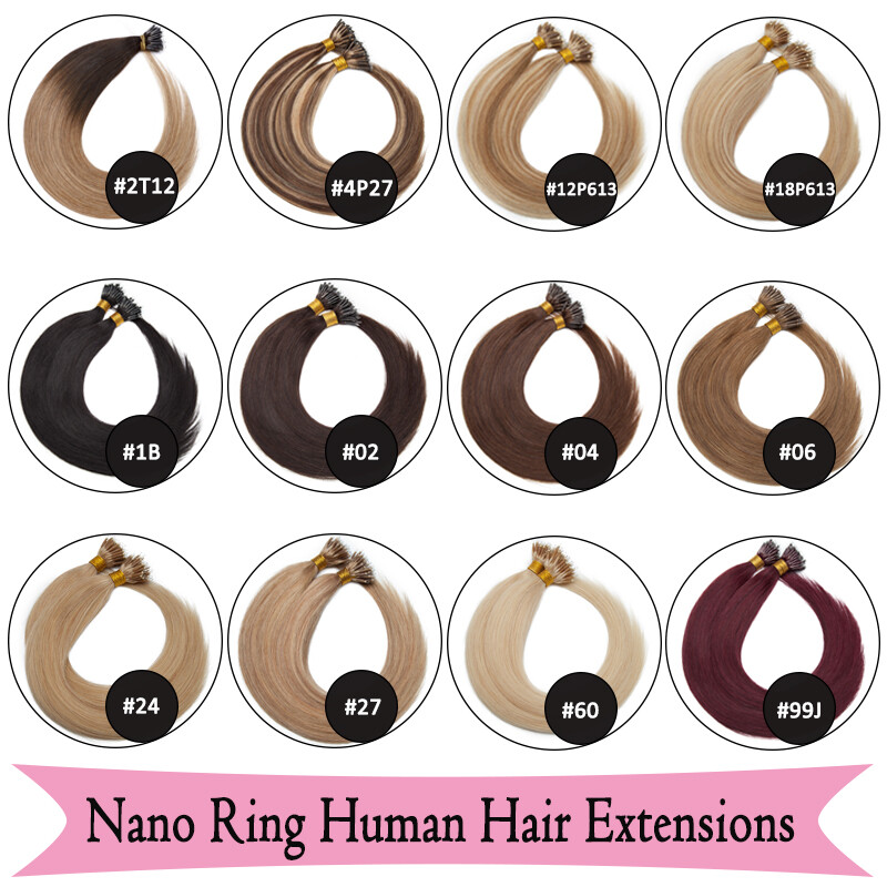 Real Thick Nano Ring 100% Real Remy Human Hair Extensions Micro Loop Beads Ombre