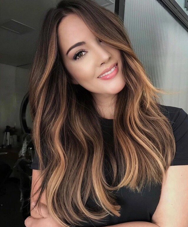 Balayage Chestnut Brown Ombre Human Hair Wig 13×4 Lace Wigs For Women