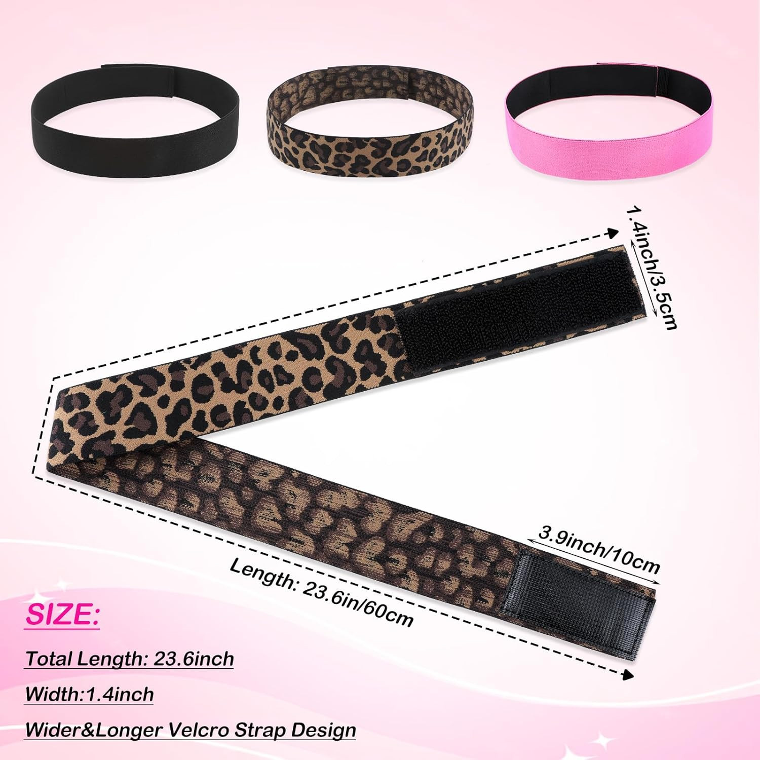 3 Pcs Elastic Wig Bands Front Laying Lace Melting Band Adjustable Wrap Wig Belt