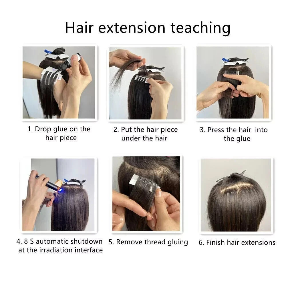 V Light Hair Extension Machine Box Sets (15-Piece) – 4 Glue & 4 Removal Solution