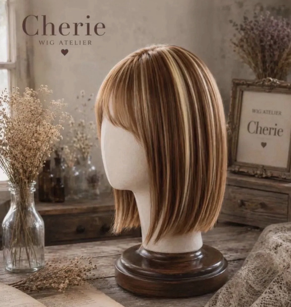 Cherie Clip In Hair Topper Blonde Highlight Bob Hair Piece Gray Hair Cover