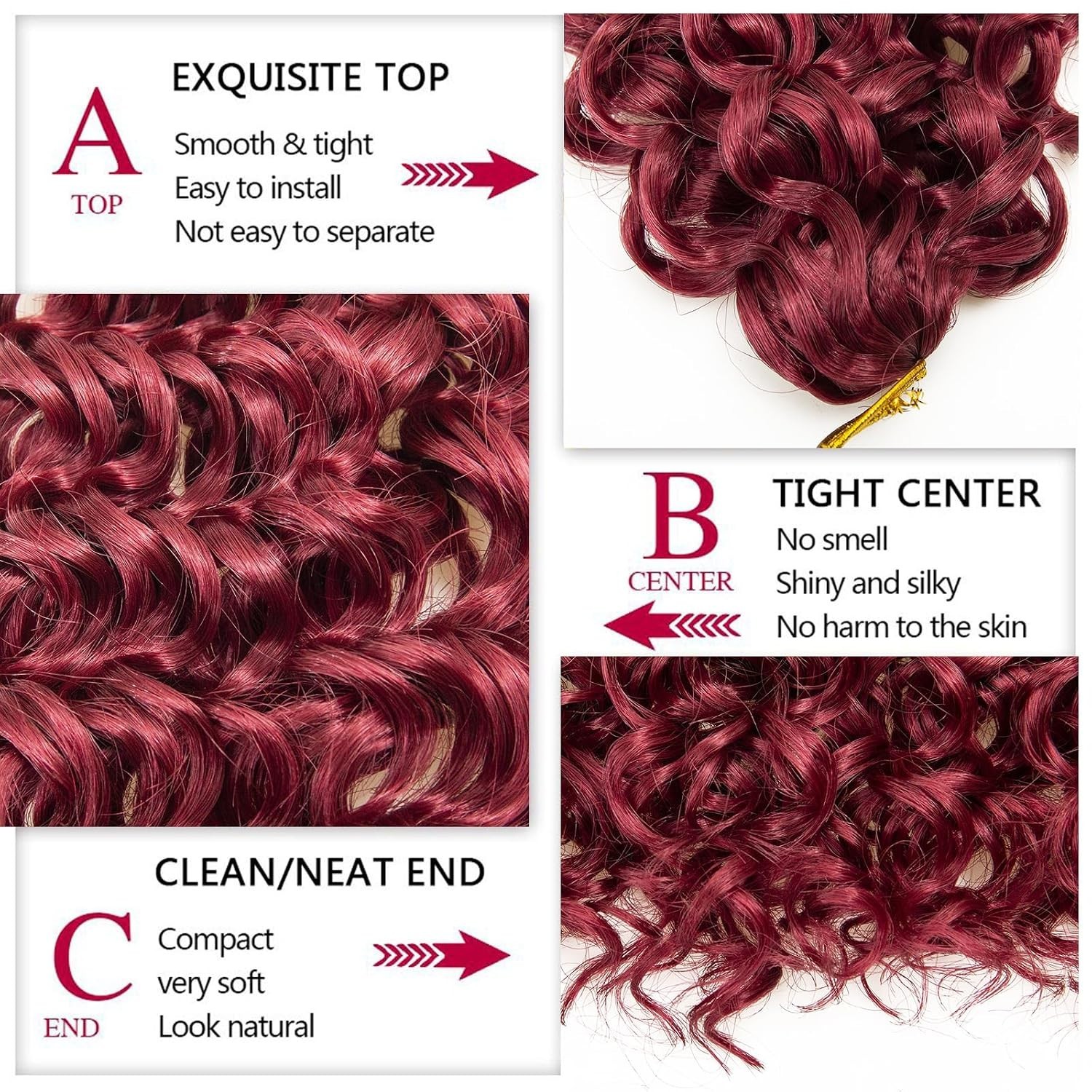 Synthetic Bohemian Crochet Braid Hair 8 Packs