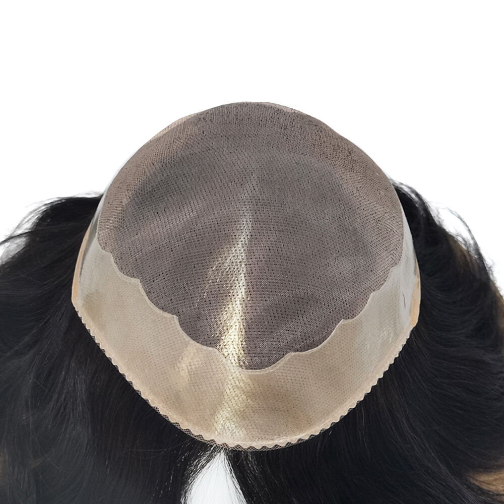 Durable Men Hair Replacements Fine Mono Lace Toupee Hairpiece Poly Hair System