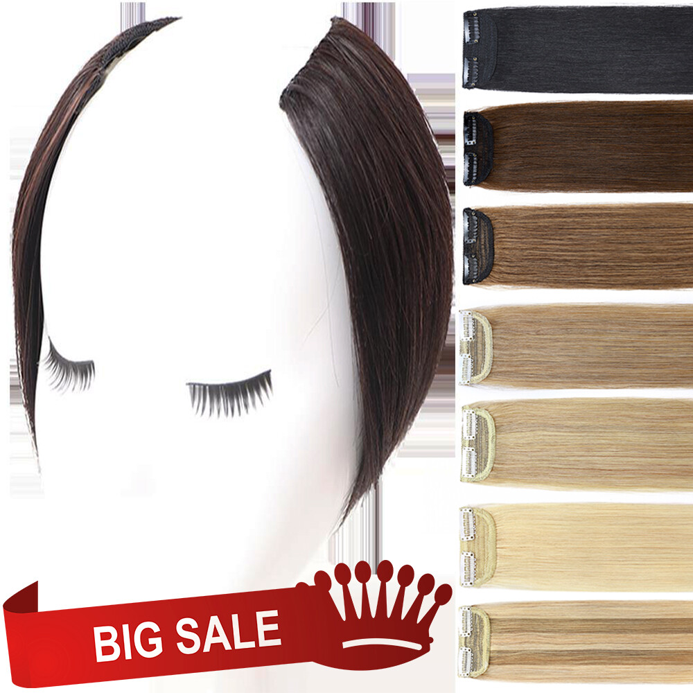 ONE PIECE Side Pads Clip In Real Remy Human Hair Topper Short Hair Extensions US