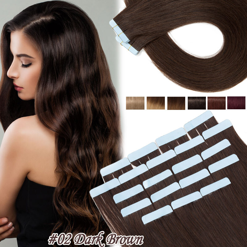 CLEARANCE Thick Tape In Remy Human Hair Extensions Skin Weft 20/40/60PCS Ombre