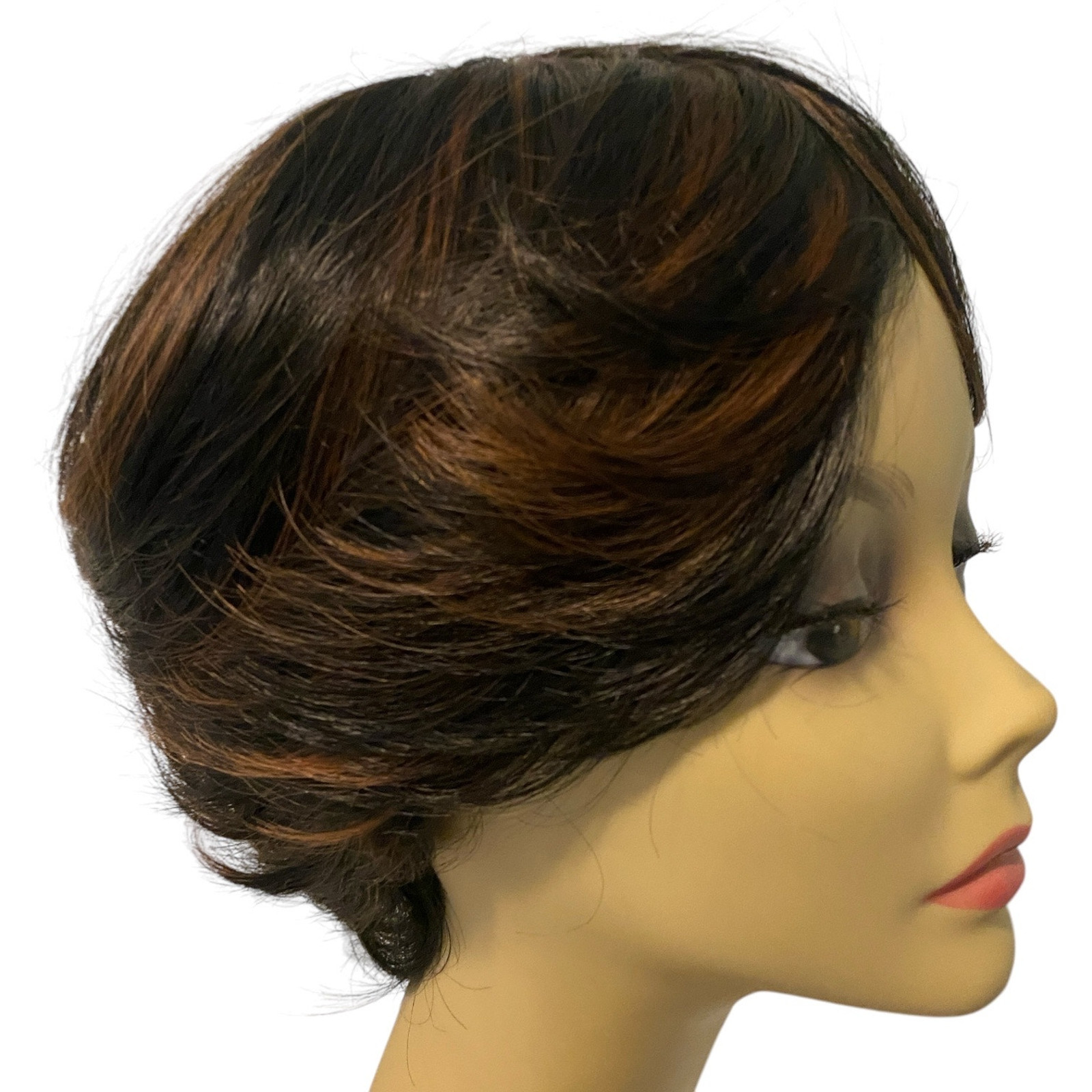ASHRO 6935059 Soft Wavy Wig Synthetic Dark Brown Copper Heat Resistant Avg NWT