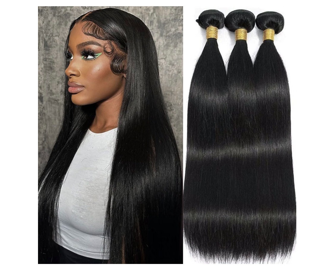 Straight Human Hair Bundles 16 18 20 Inch 3 Bundles 300g/Pack 12A Unprocessed F