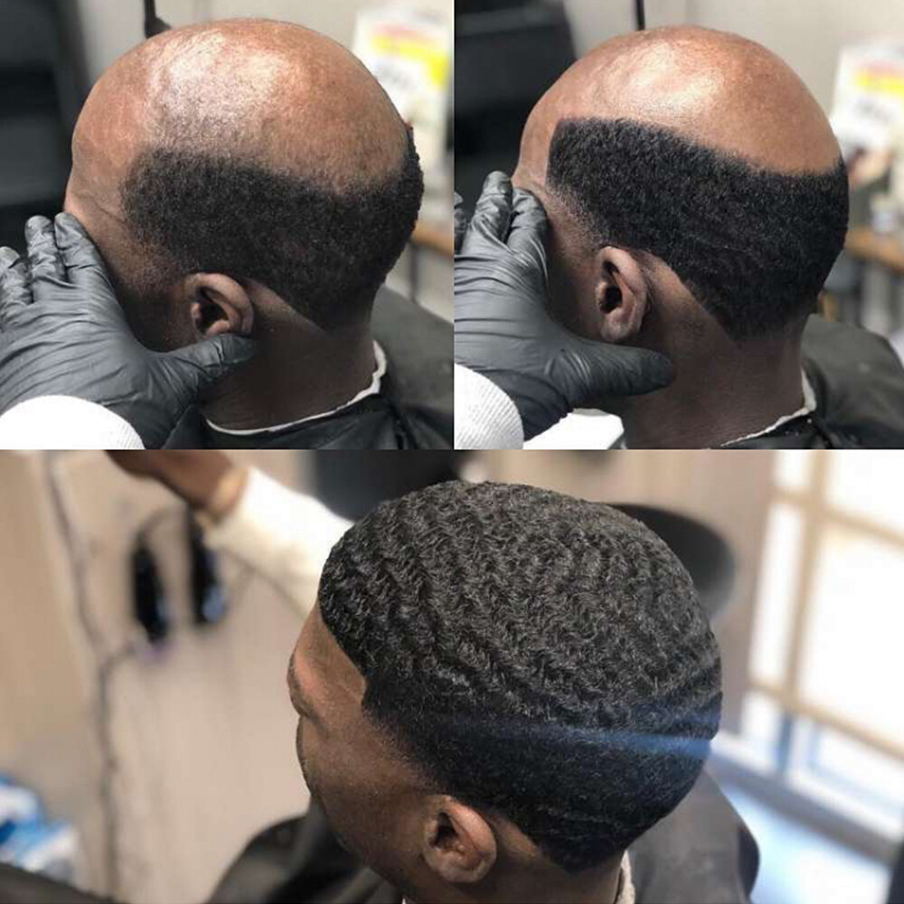 Lace Base Men’s Toupee For Black Men Afro Curly African American Wigs Hair Unit