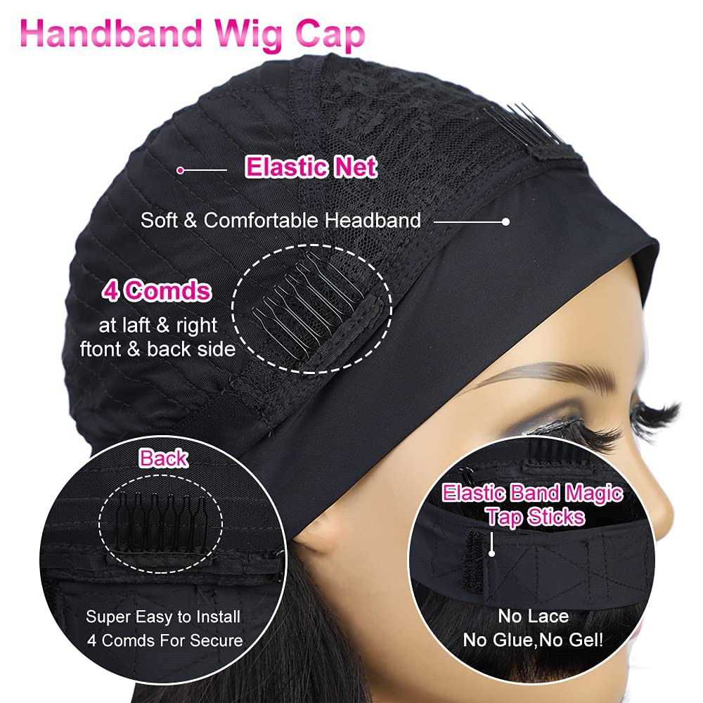 Bob Headband Wigs Human Hair Straight Headband Wigs For Black Women Short Bob
