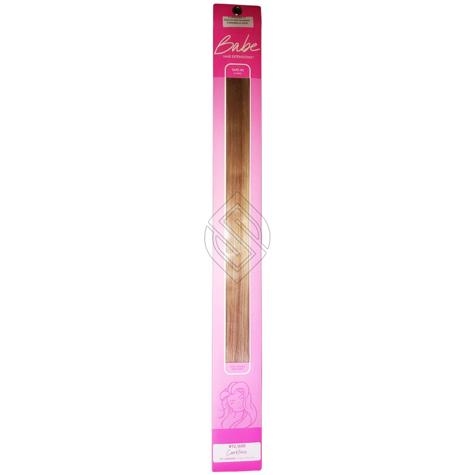 Tape-In 22 Inch Caroline #12/600 Hair Extensions 10 Wefts Straight Color