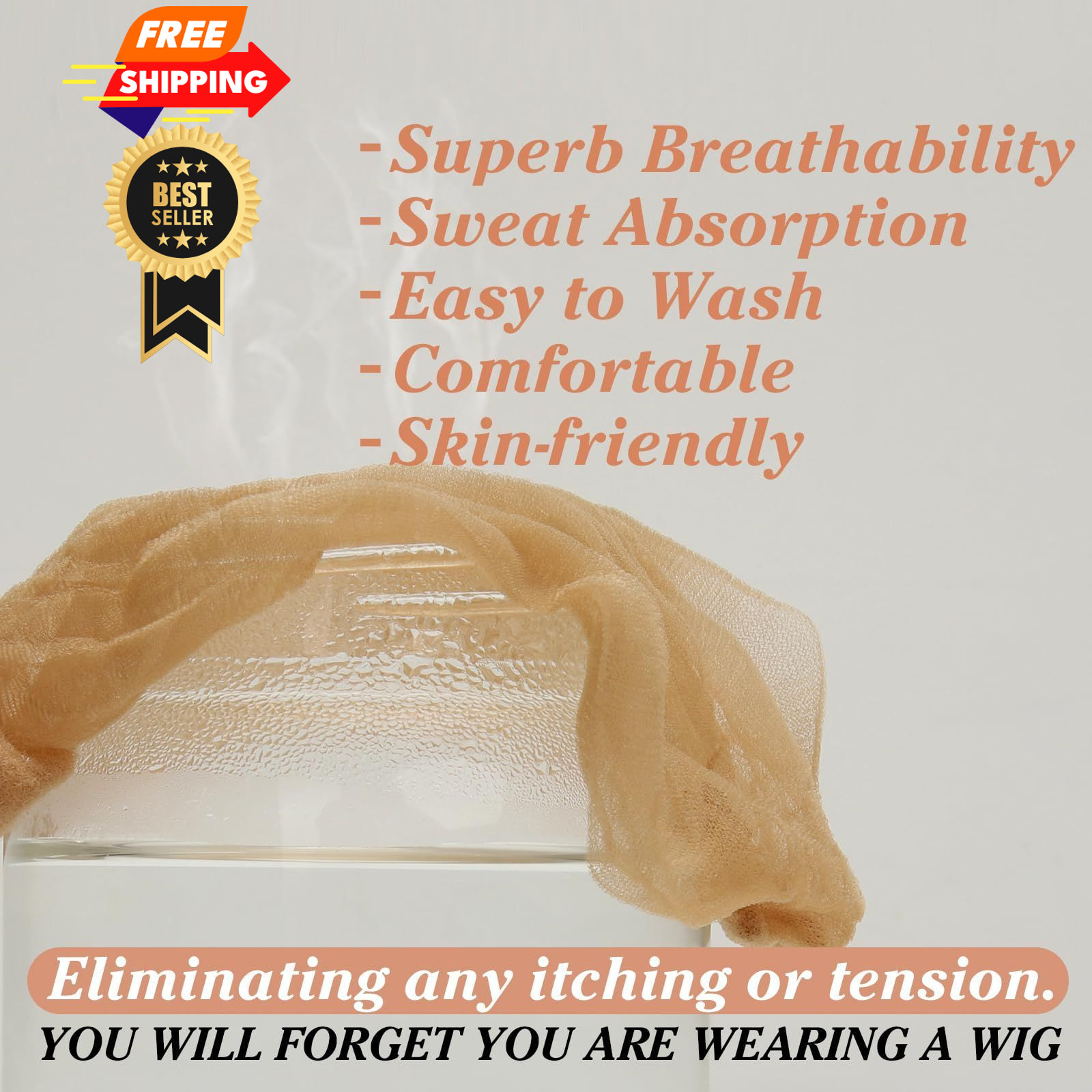 BEEOS Skinlike HD Wig Cap, 4 Pieces Invisible and Sheer 4 Pieces, Cap