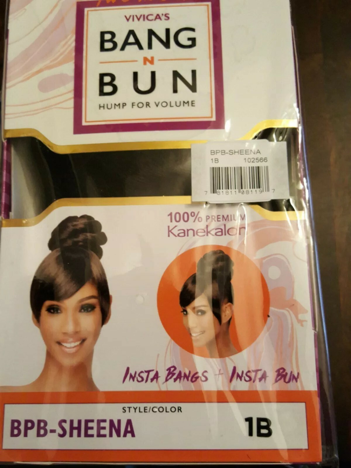 Vivica’s Bang N Bun Black Add Bangs and a Bun to your Hair Style 1B