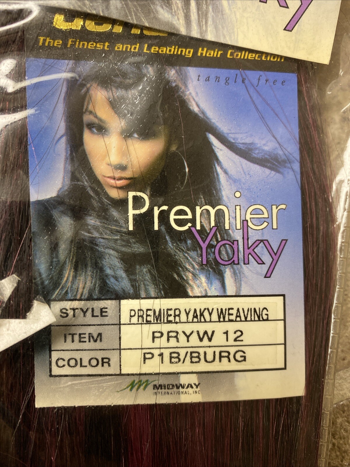 Dena Cali Premier Yaki 12” Color P1B/Burgundy Black Human Hair Weaving 2 Tone