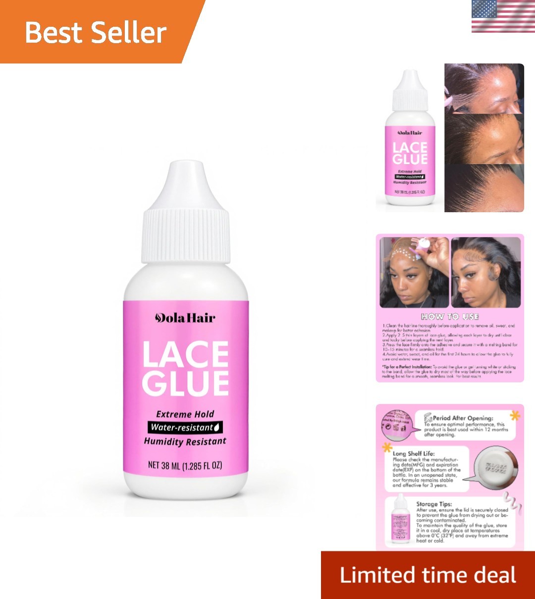 Ultra Strong 1.285 oz Lace Glue for Wig Installation – Waterproof & Long Lasting