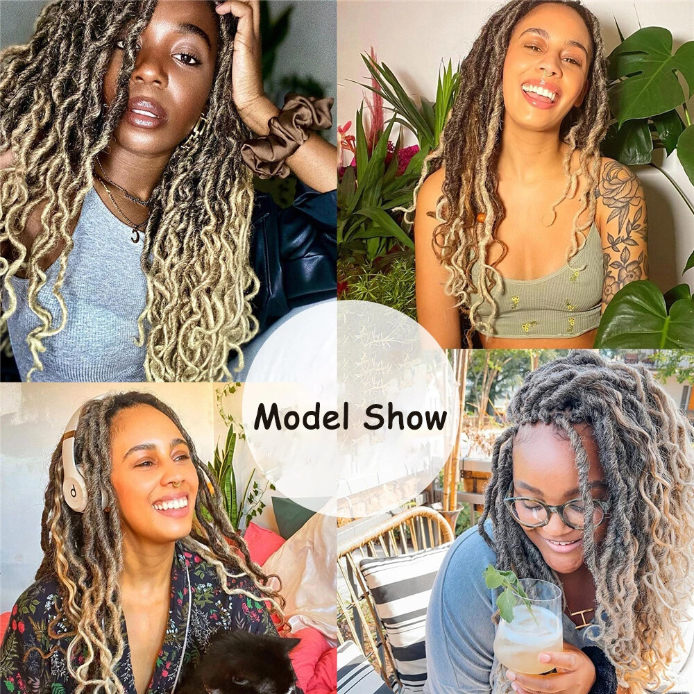 16″ Goddess Faux Locs Crochet Hair Bohemian Locs Crochet Braids Hair Extensions