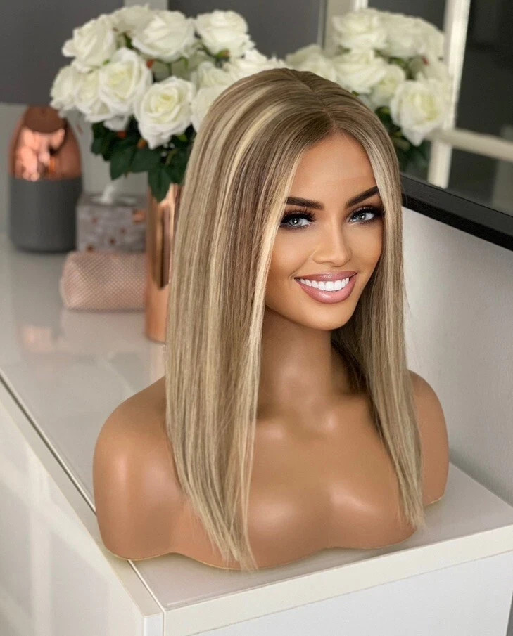 Blonde Brown Highlight 13×4 Lace Front Wigs 100% Human Hair Wig