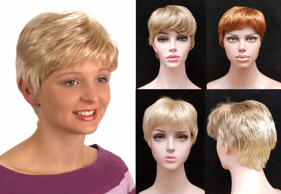 WOMENS SHORT BOY CUT STRAIGHT HAIR PIXIE STYLE WIG W/ BANGS & LAYERS MARIE