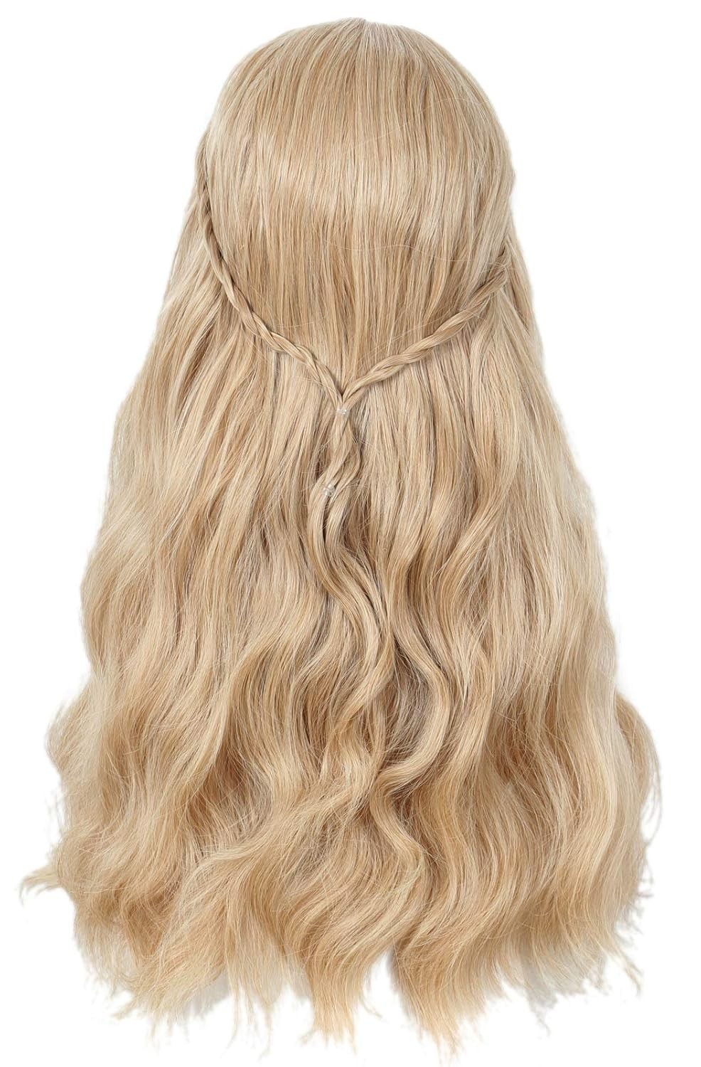 Elegant Long Blonde Wavy Wig with Adjustable Straps – Women’s Costume Essential