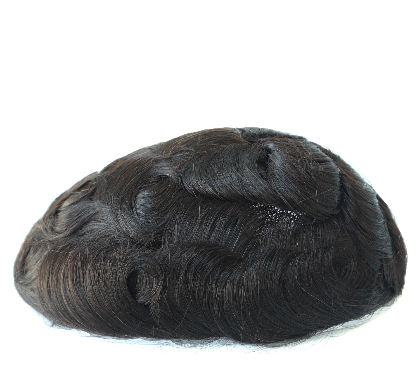 Mens Human Hair Replacement System Hairpiece Fine Mono Toupee Real Mens Hair 7×9