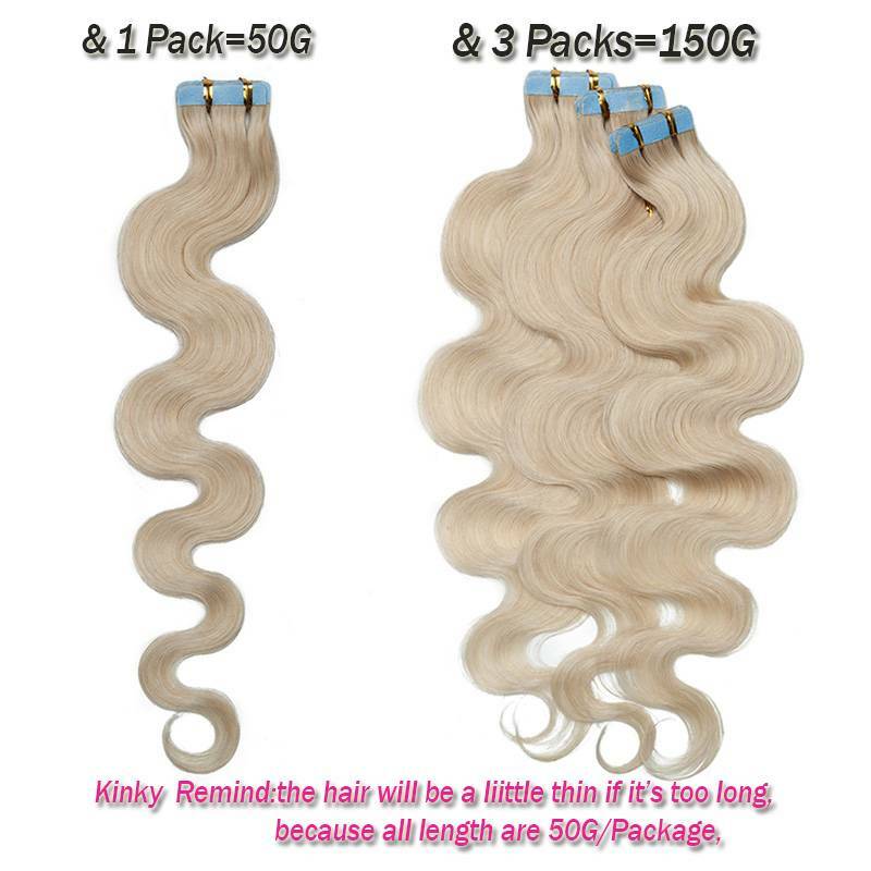 Seamless BODY WAVE Tape In Virgin Human Hair Extensions 80pcs Skin Weft THICK US