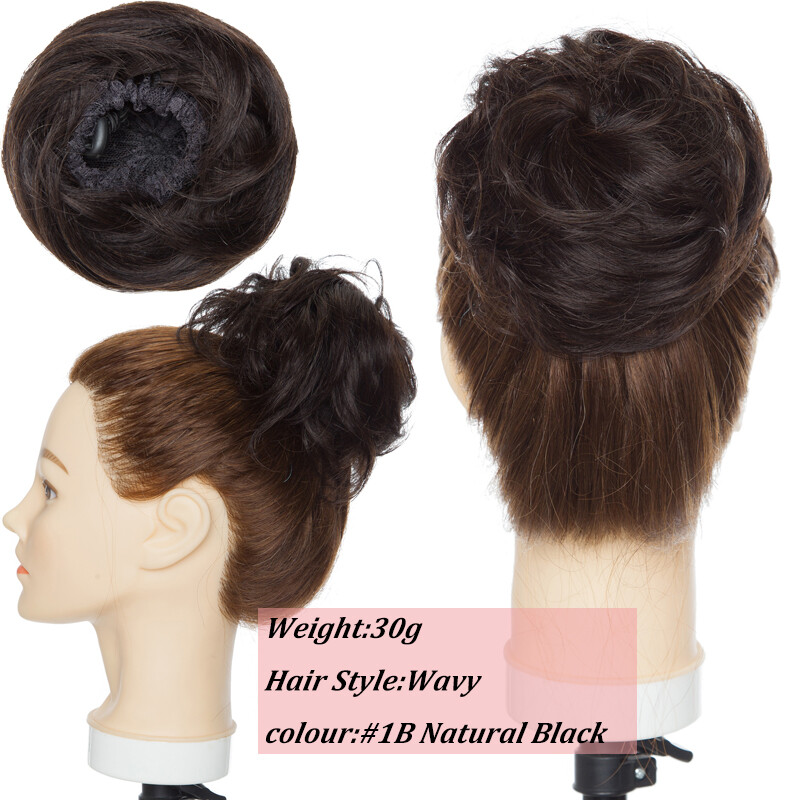 Wrap Hair Piece 100% Human Remy Hair Messy Bun Thick Scrunchie Updo Extensions L