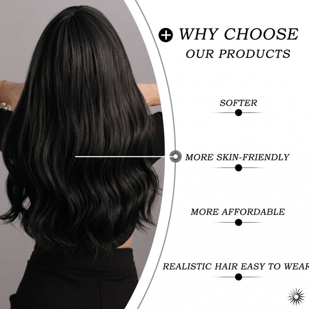 Off black Long Wavy Costume Wigs With Bangs Heat Resistant Hair Women