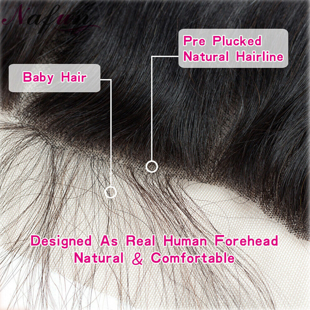 Pre Plucked Front Lace Closure Virgin Human Hair Extensions Brazilian T PART #1B