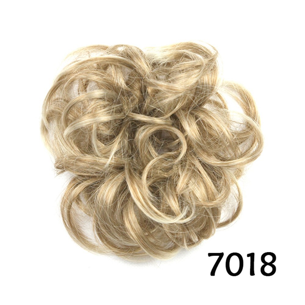 Messy Curly Bun Hairpieces for Women Synthetic Scrunchies Curls Ponytail Chignon