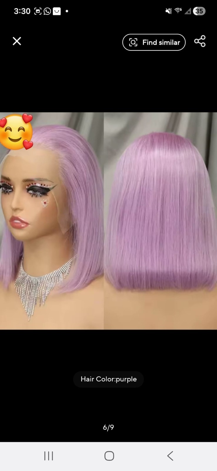 mishell 13×4 Lace Front Straight Bob Wig Multi Colors 10in for Women