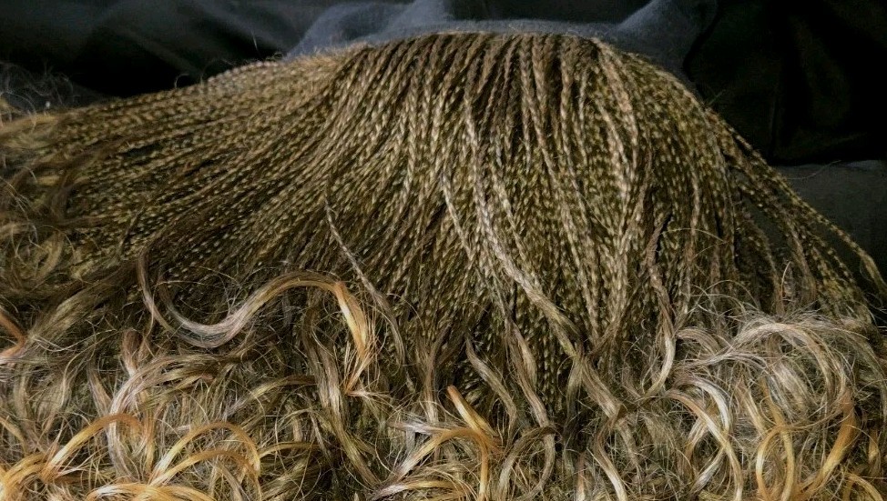 Half Braided Half Curly Headband Wig Brown Blonde Daily Wear Easy Style