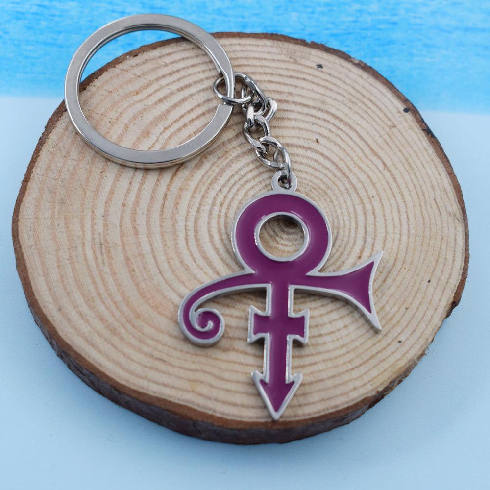 Sanlan 1pcs New Style Fashion Style Glowing Purple Prince Symbol Keychain Purple