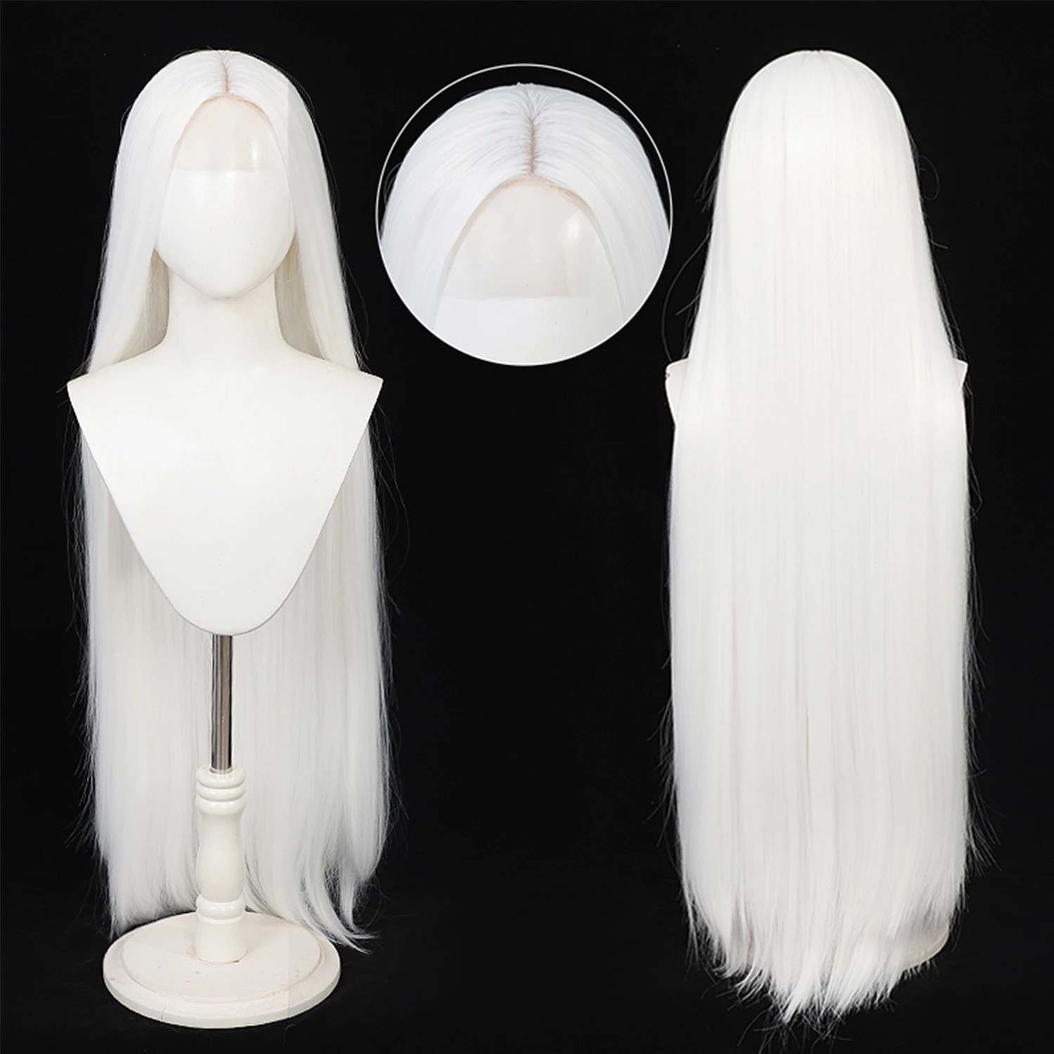 40Inch Long Straight Universal Hand Hooked Lace Front Wig Synthetic Hair Wig for