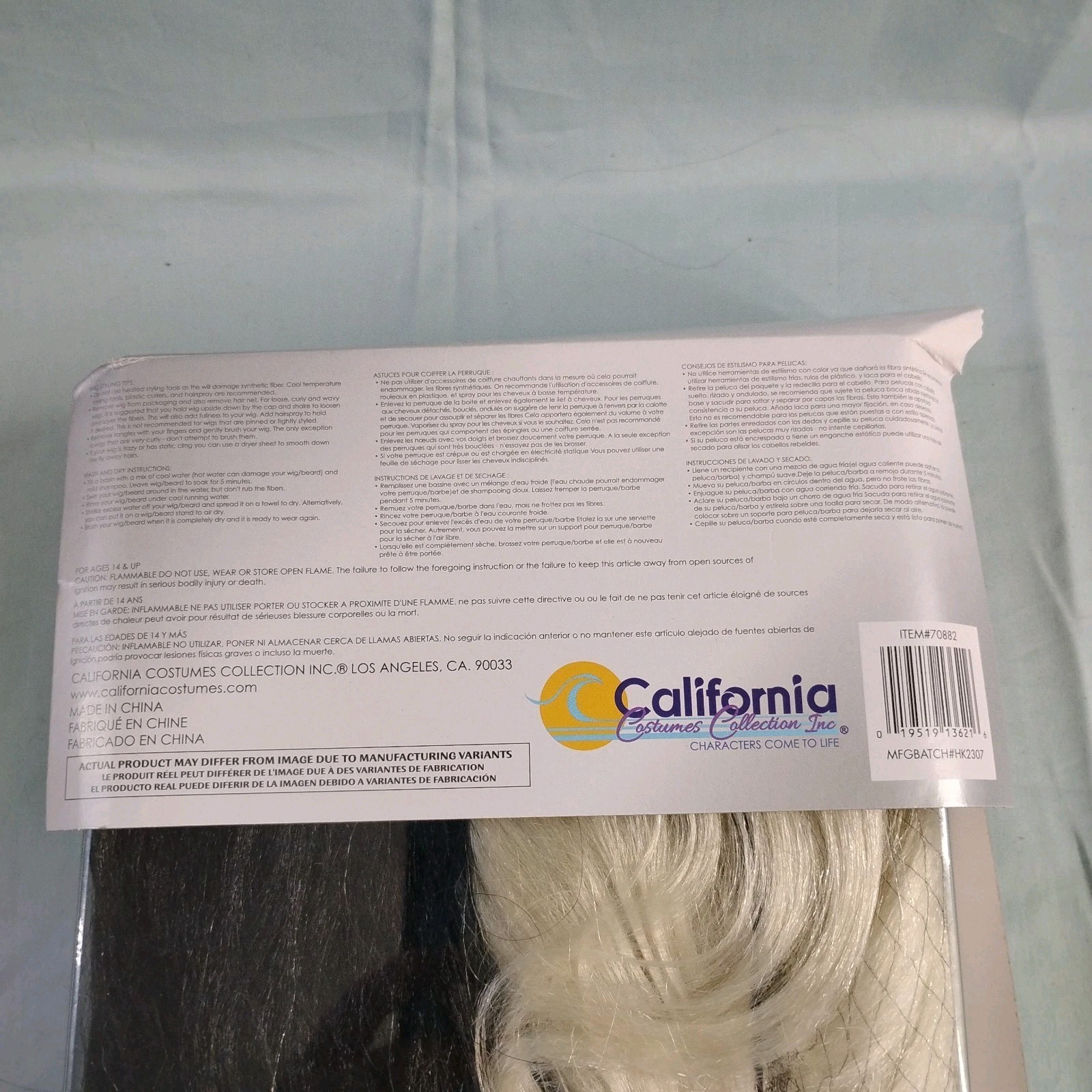​Cruella De Vil Wig Adult Black White Split Wavy Hair Costume NEW Cosplay