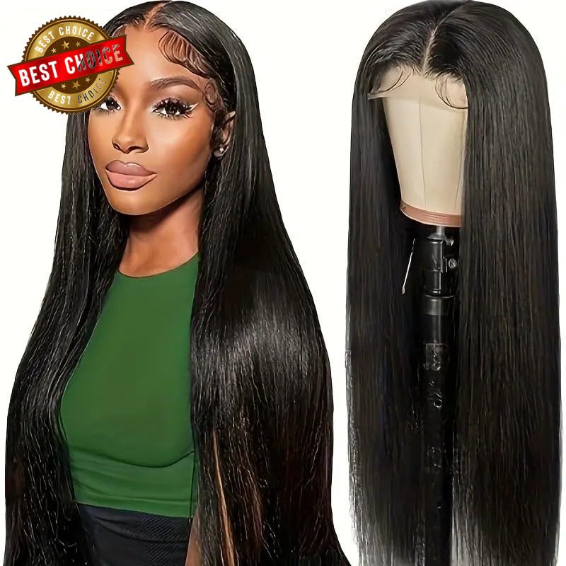 26 Inch Lace Front Wigs Human Hair Pre Plucked Straight Brazilian Glueless Lace